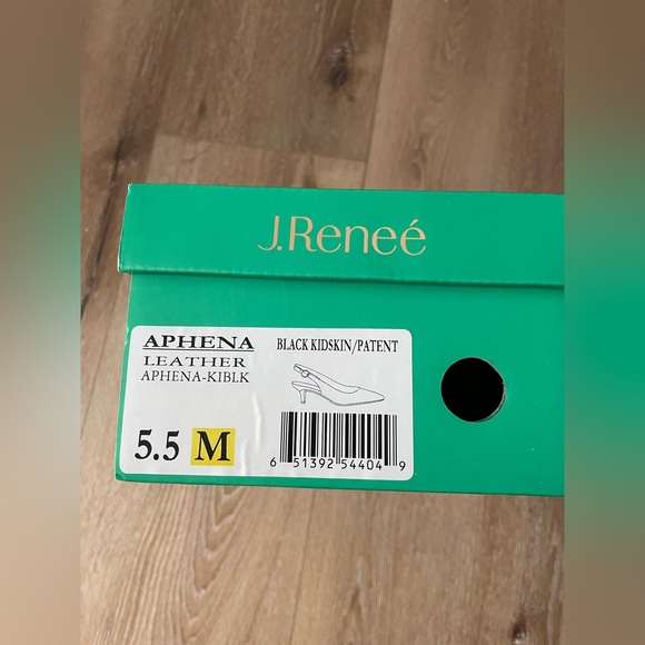 J.Renee Aphena Leather black patent sling back heels size 5.5 M - Picture 6 of 6